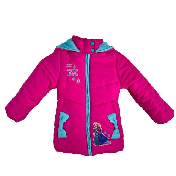 Disney Frozen Girls 3T Graceful Regal Powerful Jacket With Hood Lined. - Picture 1 of 9